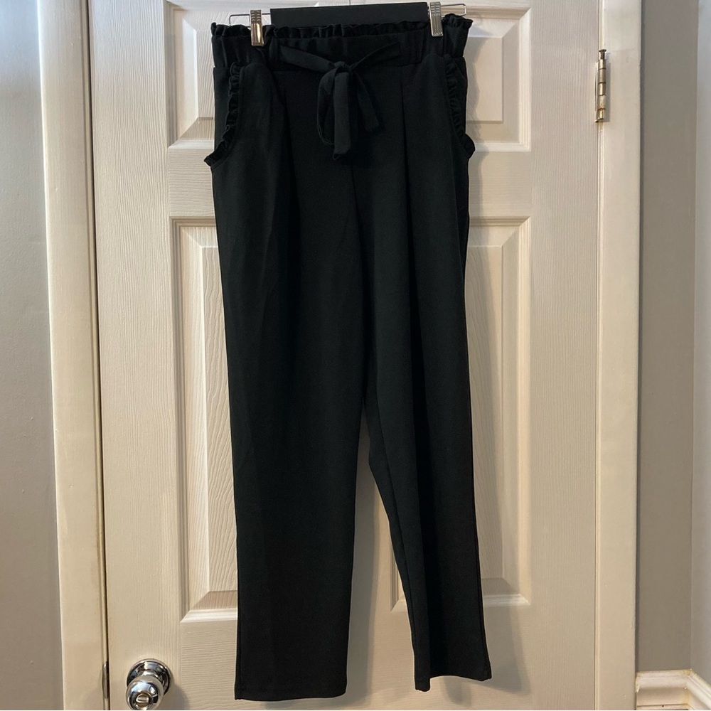 NWOT Harper Paper Bag Black Women's Pants Size Large